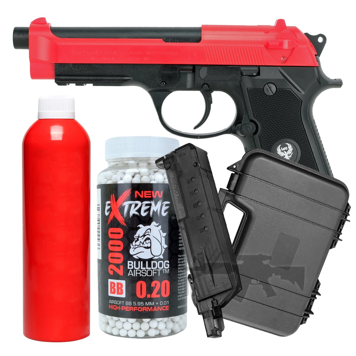 HG126 Gas Airsoft Pistol Bundle Set Offer Red