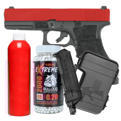 KA PG 26 Gas Blowback Airsoft Pistol Bundle Set Offer Red
