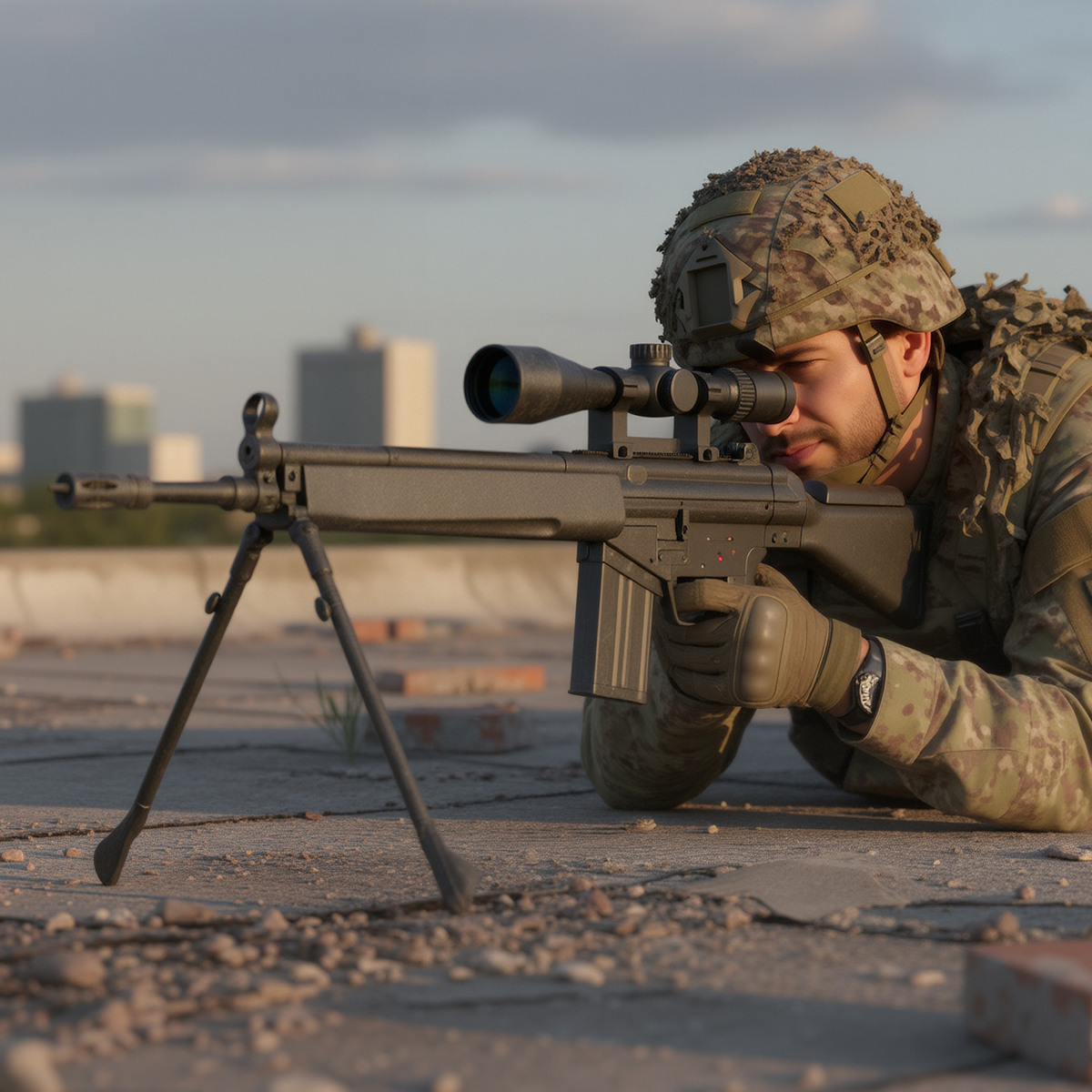 Classic Army SG1 AEG PRO Airsoft Rifle with Z1 Bipod Blue