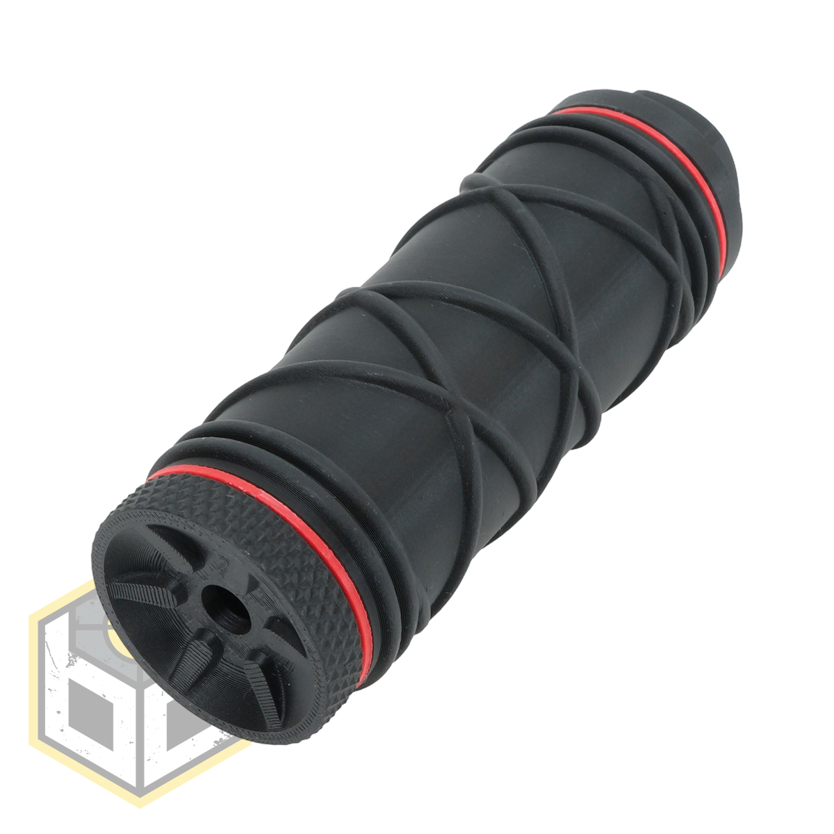 Airsoft Suppressor M4/AR-15 122 14mm CCW with Dummy Rap and Cord Black