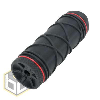 Airsoft Suppressor M4/AR-15 122 14mm CCW with Dummy Rap and Cord Black