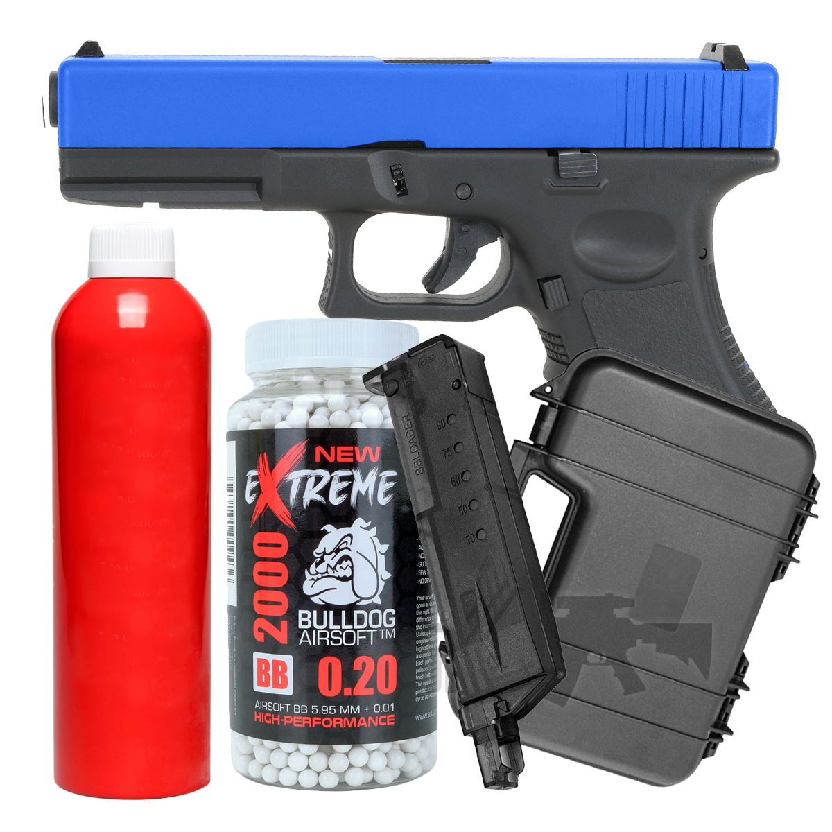 VG1 Sportline Gas Blowback Airsoft Pistol Blue Slide Bundle Offer