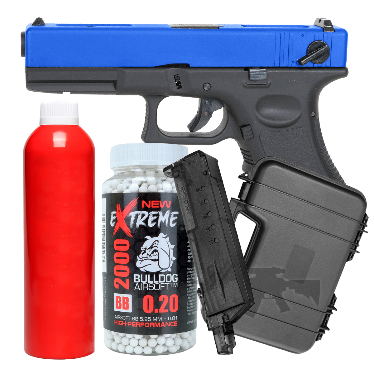 VG1A Sportline Gas Blowback Airsoft Pistol Blue Full/Semi Auto Bundle Offer