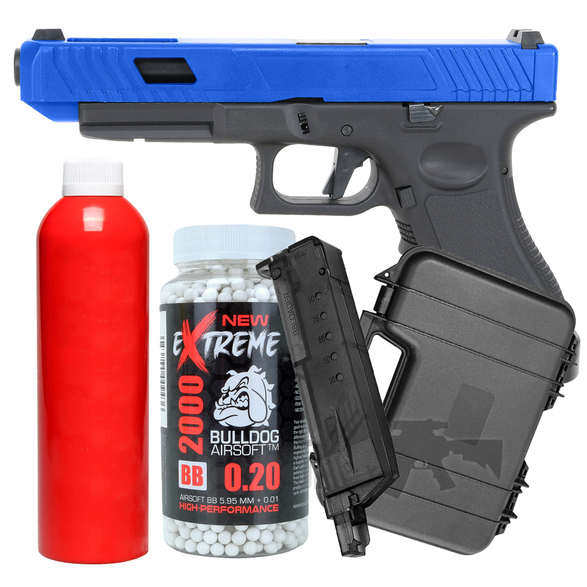 VG1D Sportline Gas Blowback Polymer Airsoft Pistol Blue Bundle Offer