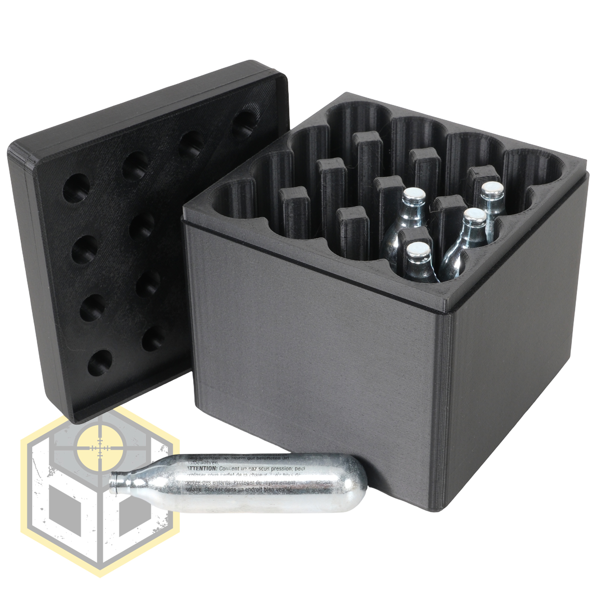 12g Co2 Cartridge Storage Box Container Black (CT3B) - Just BB Guns