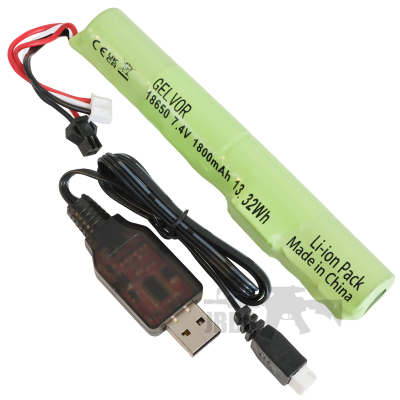 Gelvor GB-01 1800 mAh Rechargeable Battery and USB Charger Set