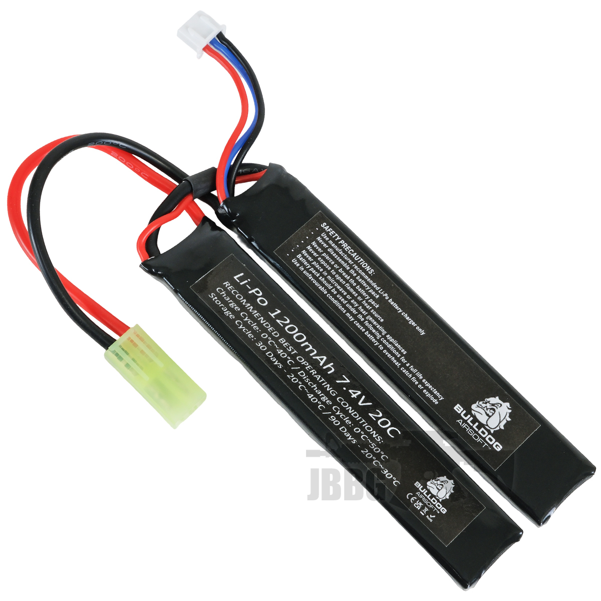 Bulldog Li-Po 1200mAh 7.4V 20C High Power Airsoft Battery Pack Gen3