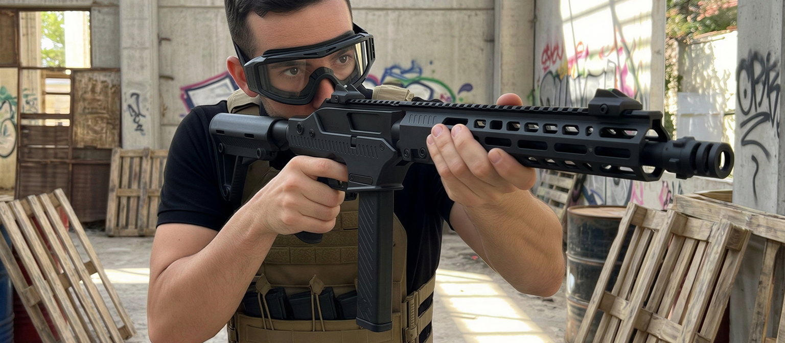 Vorsk VMP-2M Gas Blowback Airsoft Gun RIF Black
