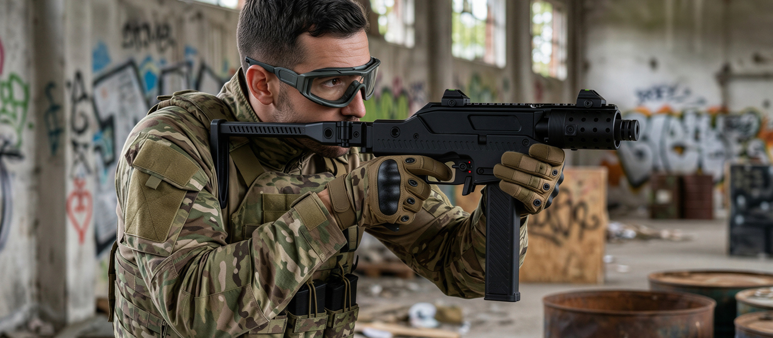 Vorsk VMP-2SC SMG Gas Blowback Airsoft Gun RIF Black