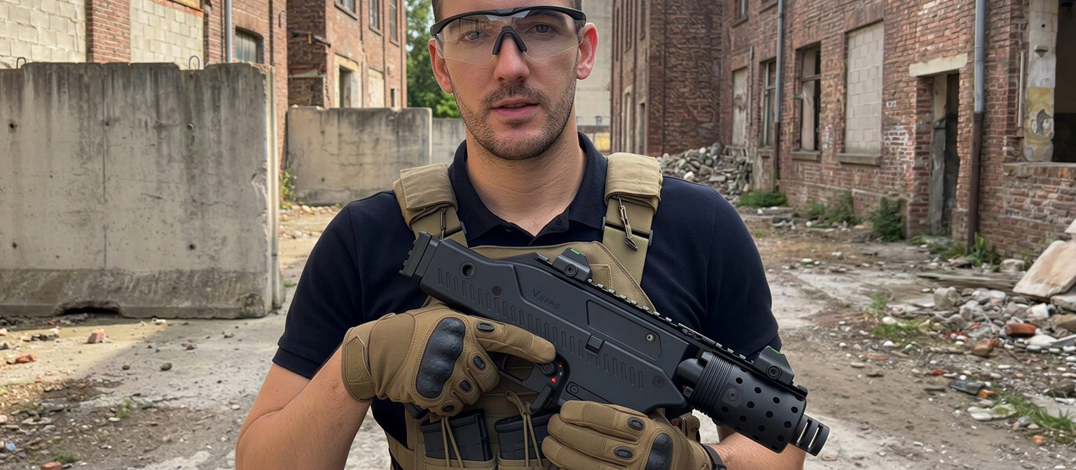 Vorsk VMP-2C Compact Gas Blowback Airsoft Gun RIF Black