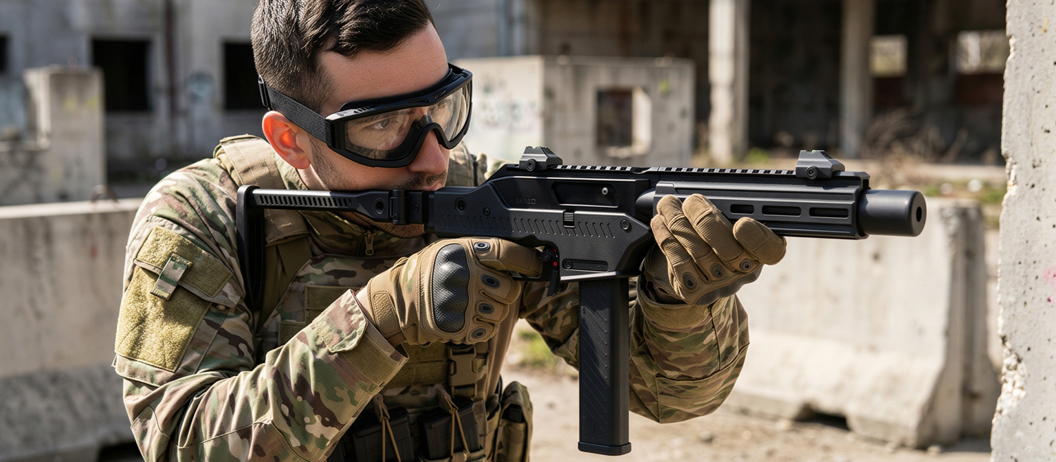 Vorsk VMP-2SD Gas Blowback Airsoft Gun RIF Black