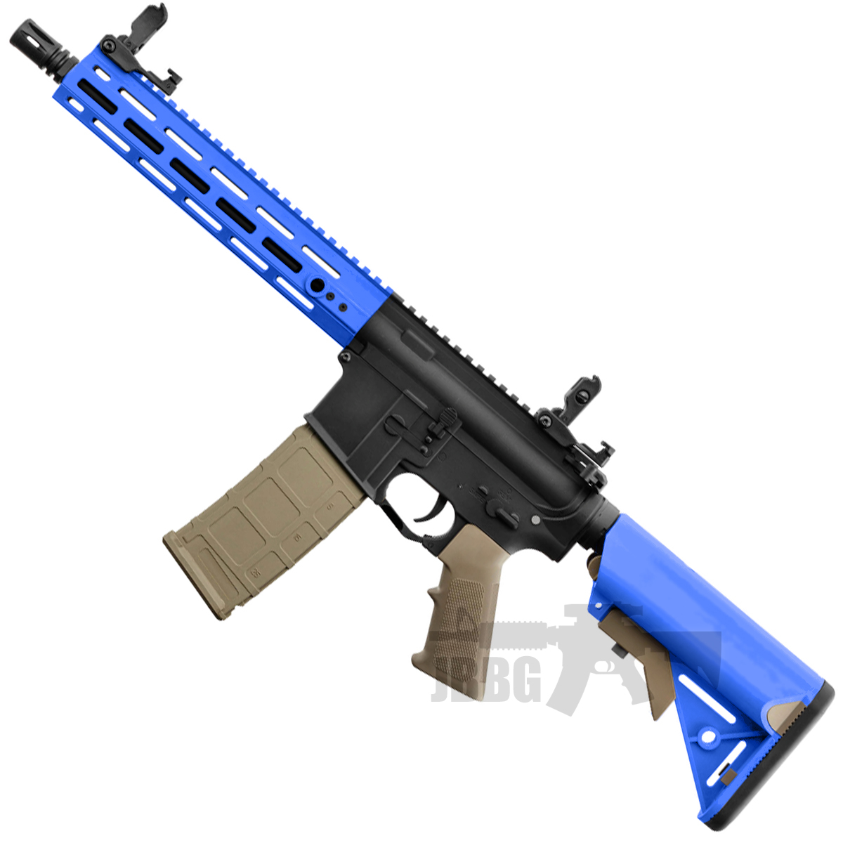Nuprol Delta Pioneer Nomad 10inch AEG Airsoft Rifle FDE Tan-Blue NEG-DPR-10-FDE-BL