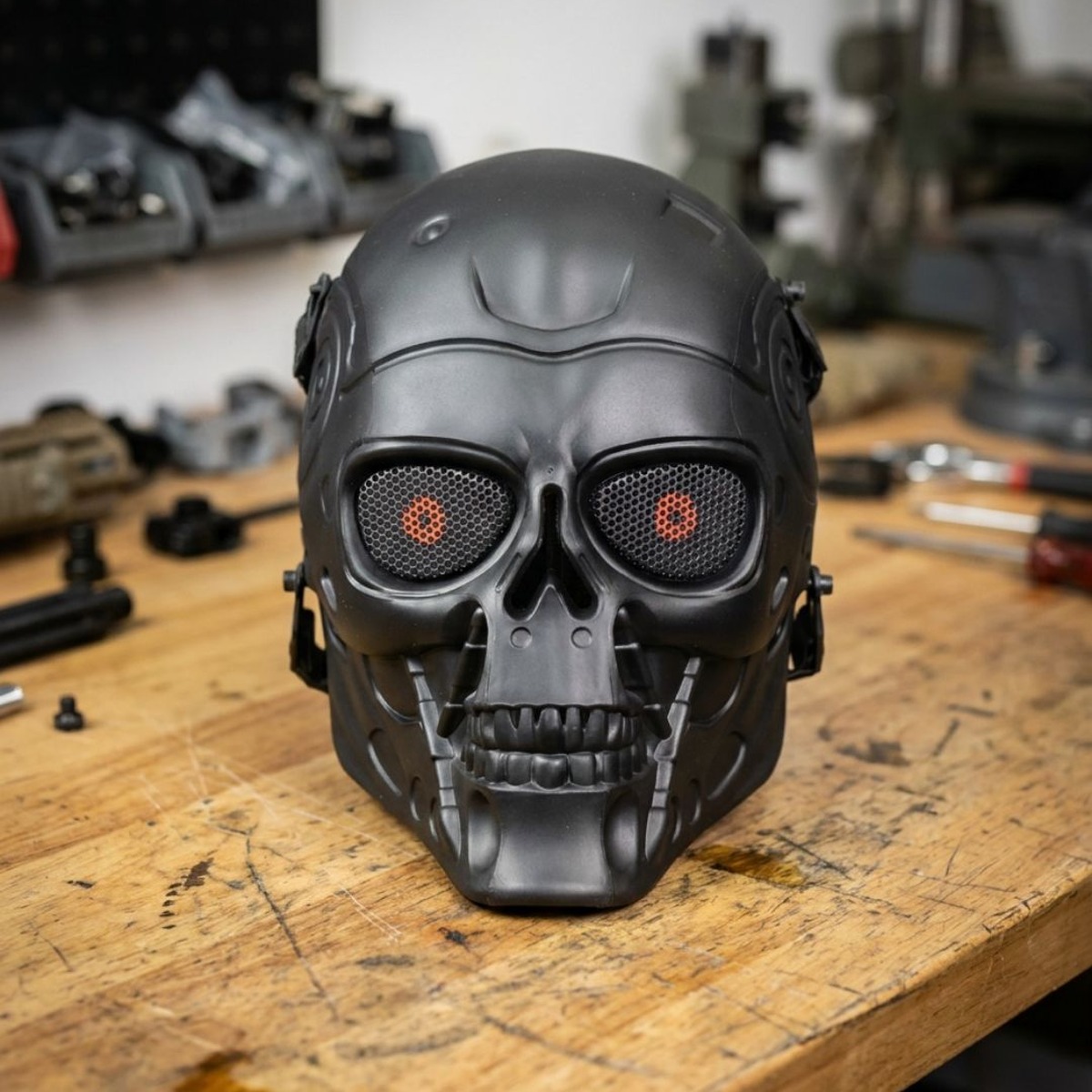full face skull t2 airsoft mask black 0 1