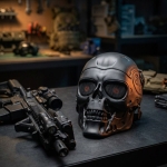 full face skull t2 airsoft mask black 0
