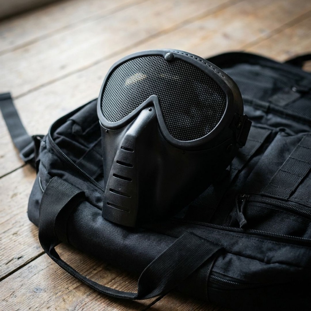 src full face fly airsoft mask v2 black with round holes 1