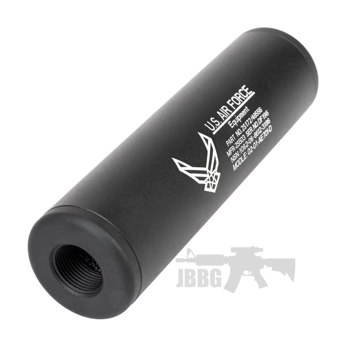 King Arms LW Silencer US Force Black for Airsoft Guns