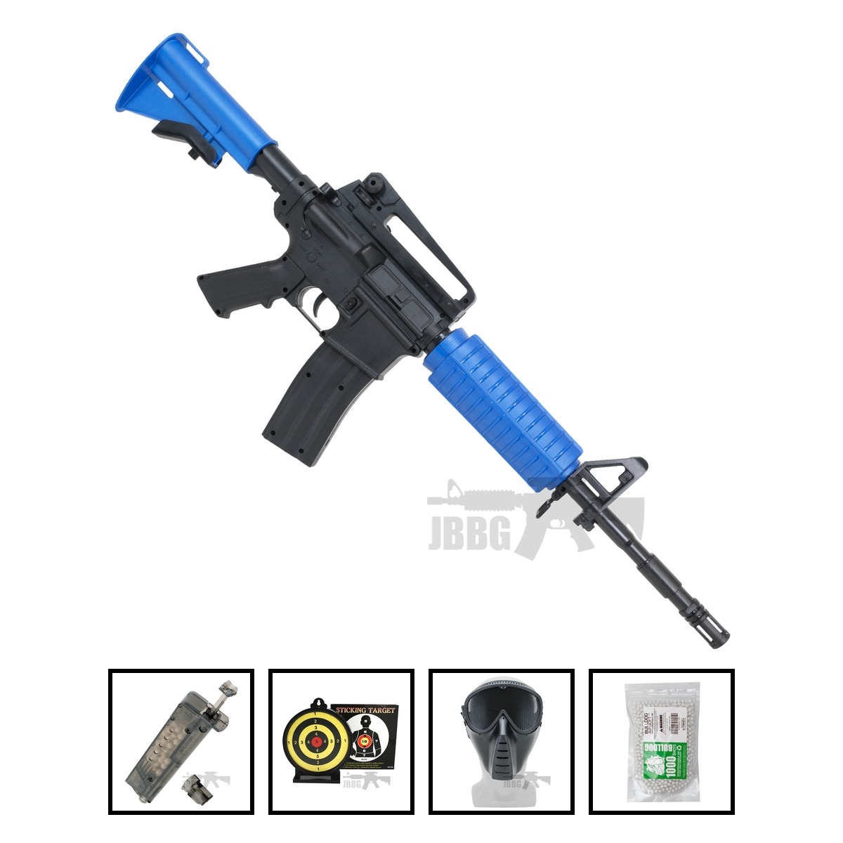 8906 M4 Spring Airsoft Gun Vigor Two-Tone Blue Bundle Offer Set