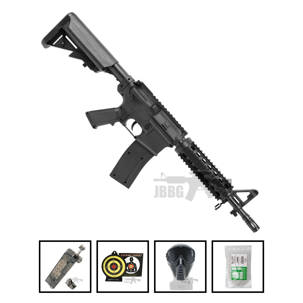 8907A M4 RIS CQB Spring Airsoft Gun Bundle Offer Set