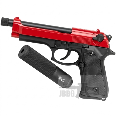 SR92 X2 Gas Airsoft Pistol with Silencer Two-Tone Red