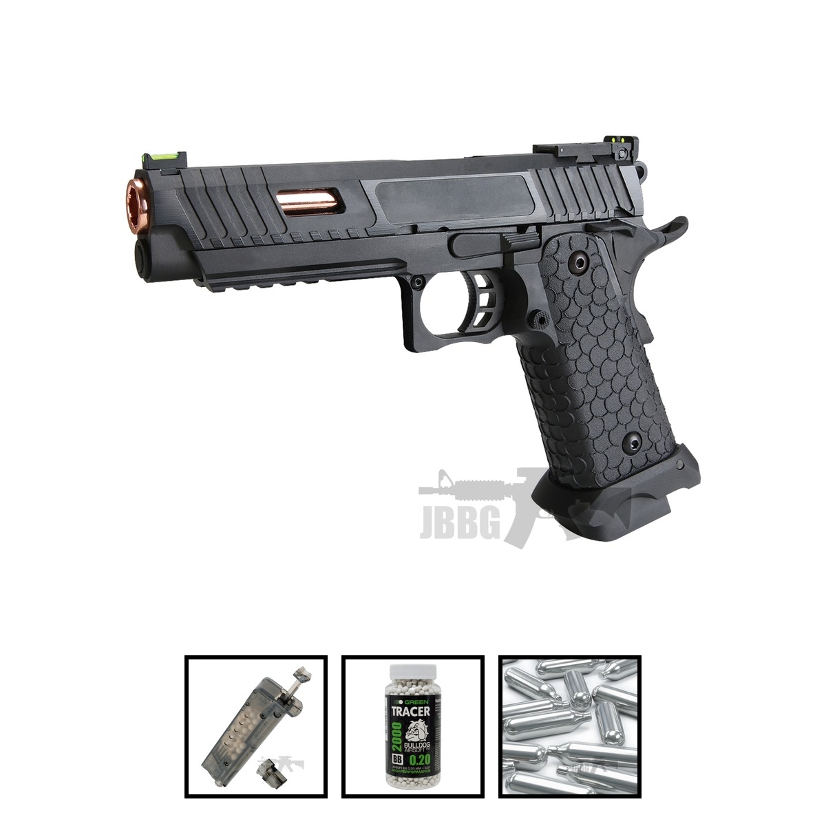 Baba Yaga Combat Master Hi-Capa Co2 Blowback Airsoft Pistol CO-751X Bundle Offer Set