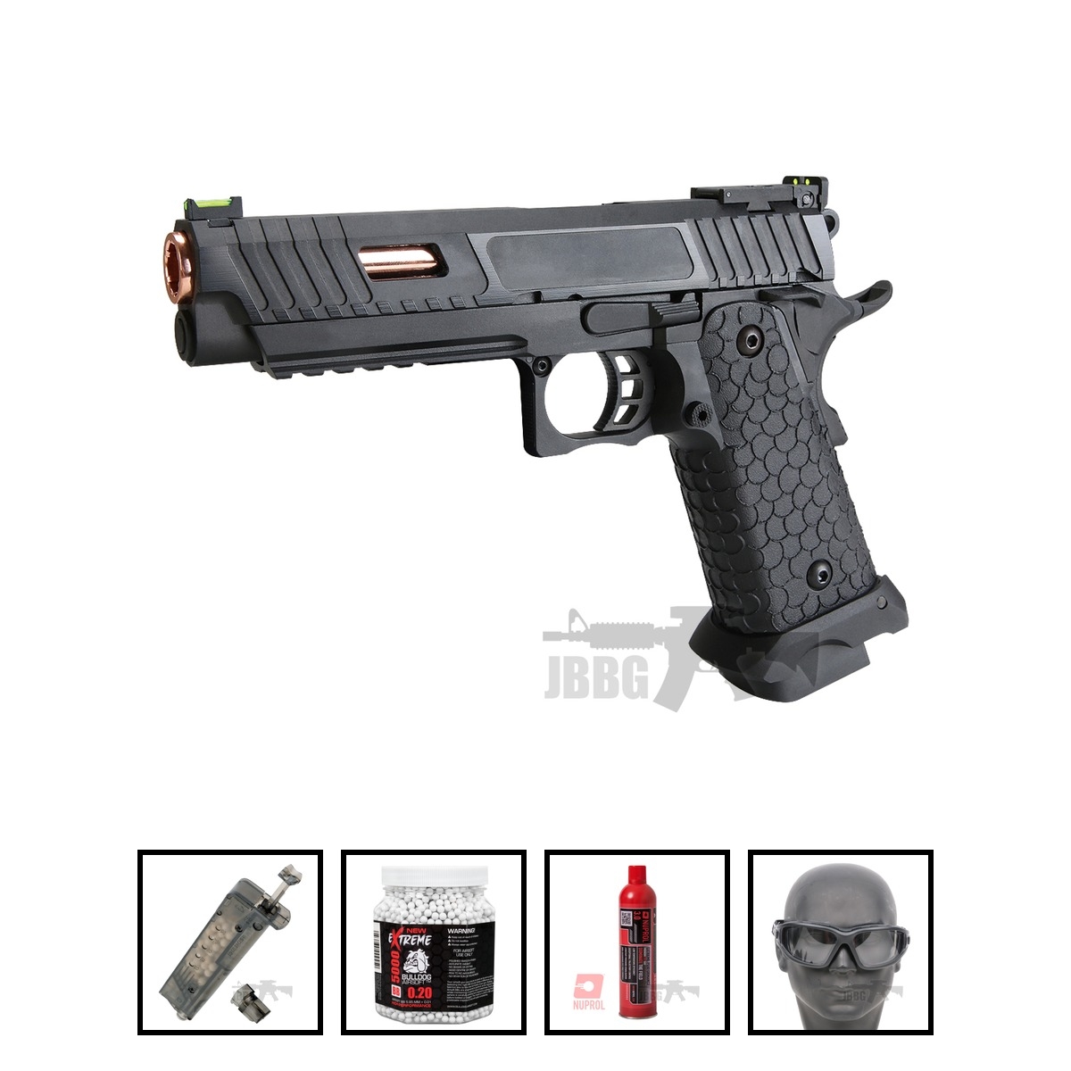 Baba Yaga Combat Master Hi-Capa Gas Blowback Airsoft Pistol 1X with Case Bundle Offer Set
