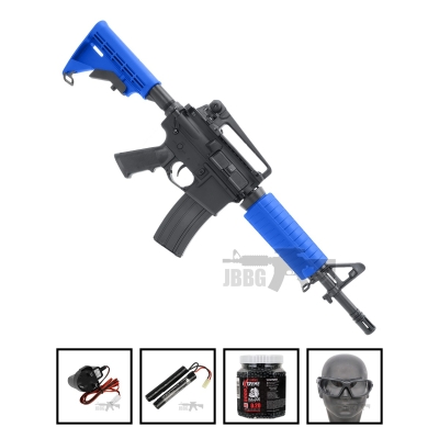 Bulldog M4 CQB Airsoft Gun Two-Tone Blue Bundle Offer Set
