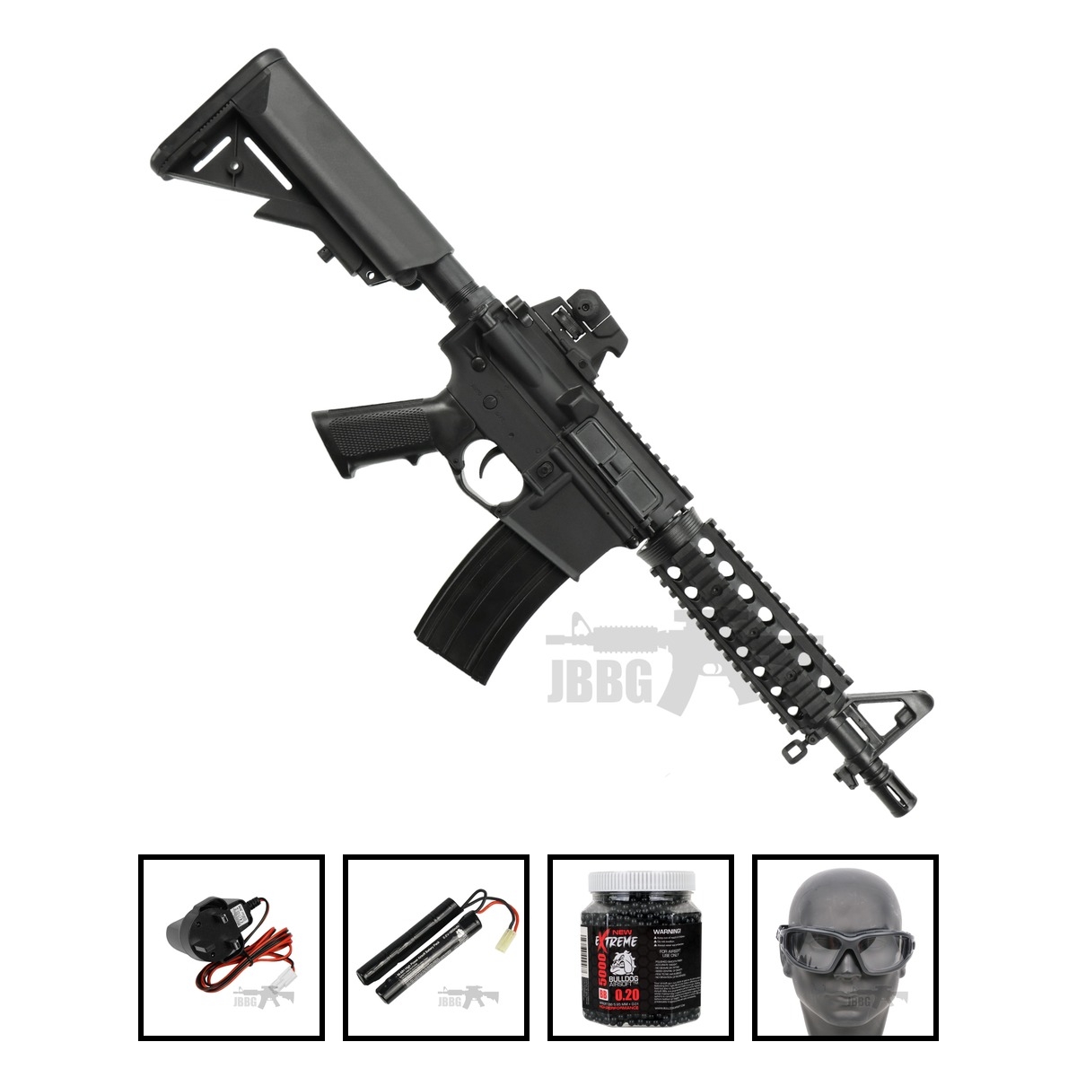 Bulldog M4PI RIS CQB Airsoft Gun Bundle Offer Set