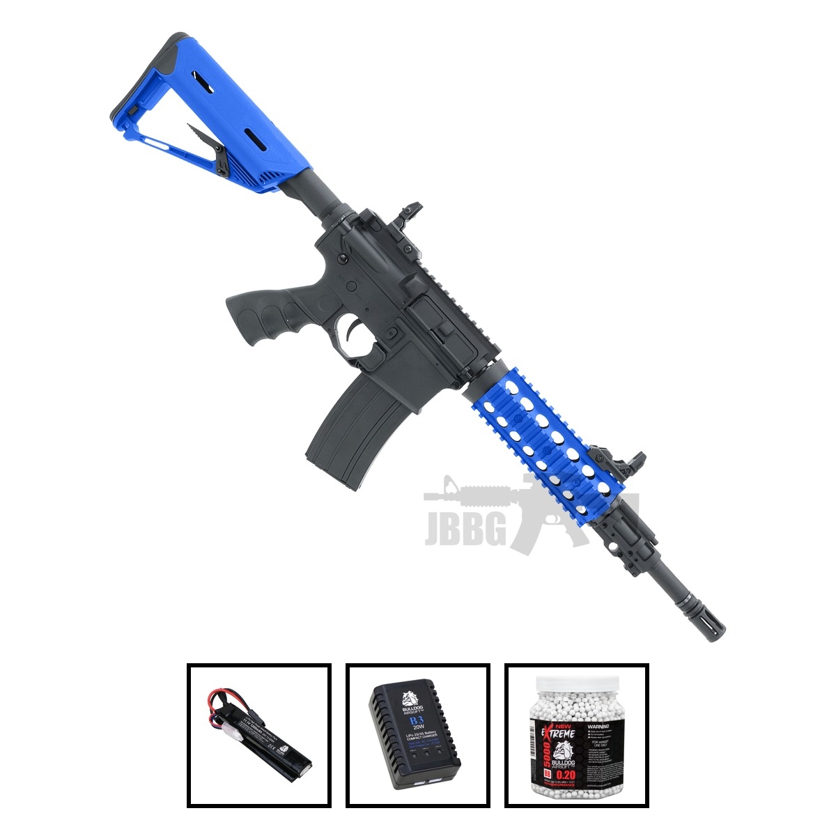 Bulldog ST Beta QD Airsoft Gun AEG Bundle Set Blue