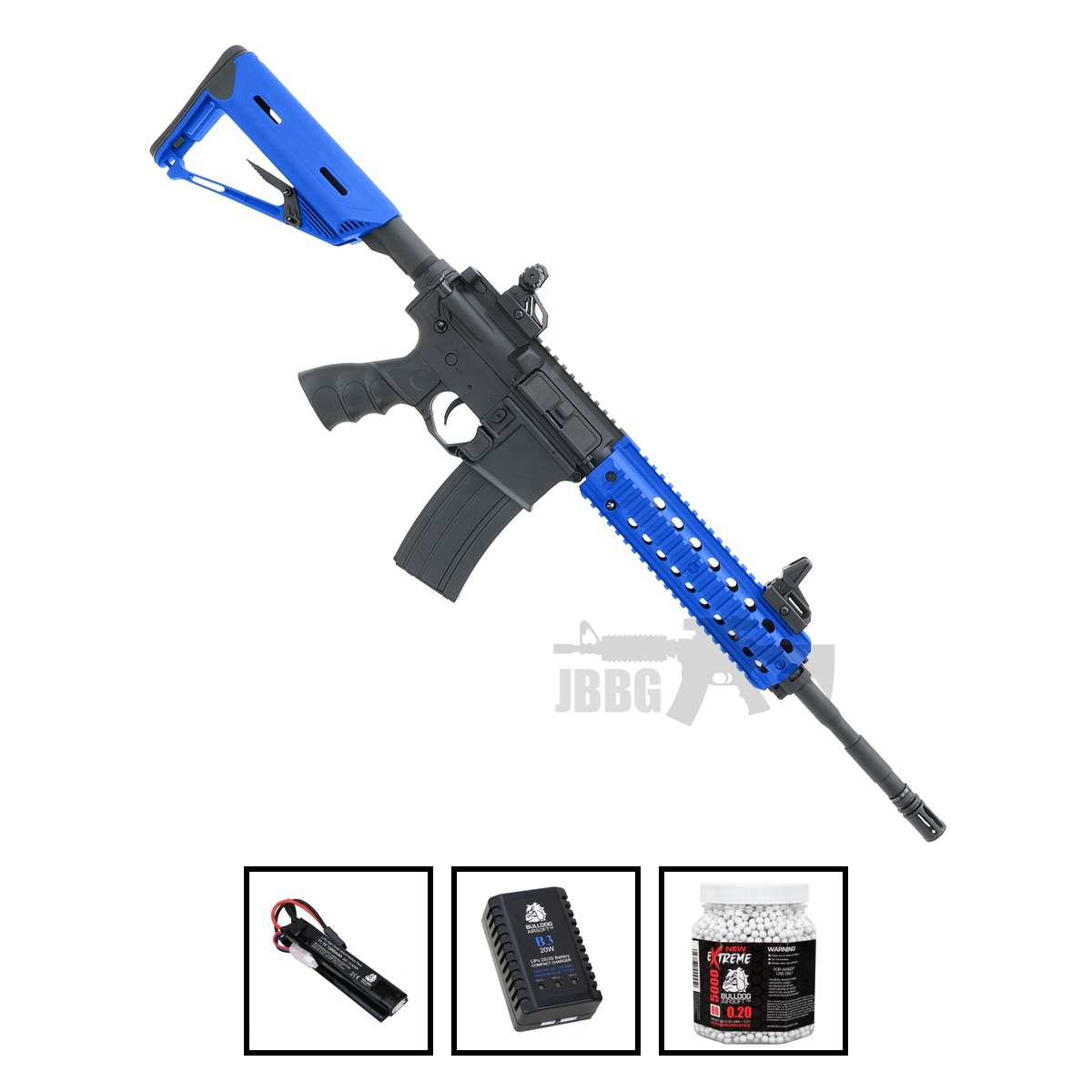 Bulldog ST Delta L QD Airsoft Gun AEG Bundle Set Blue
