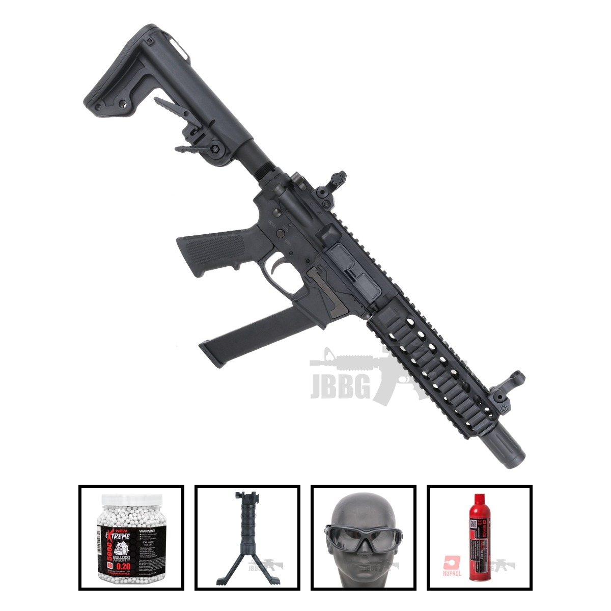 Bulldog TWS 9mm Carbine Gas Blowback Lite Airsoft Gun Bundle Offer Set