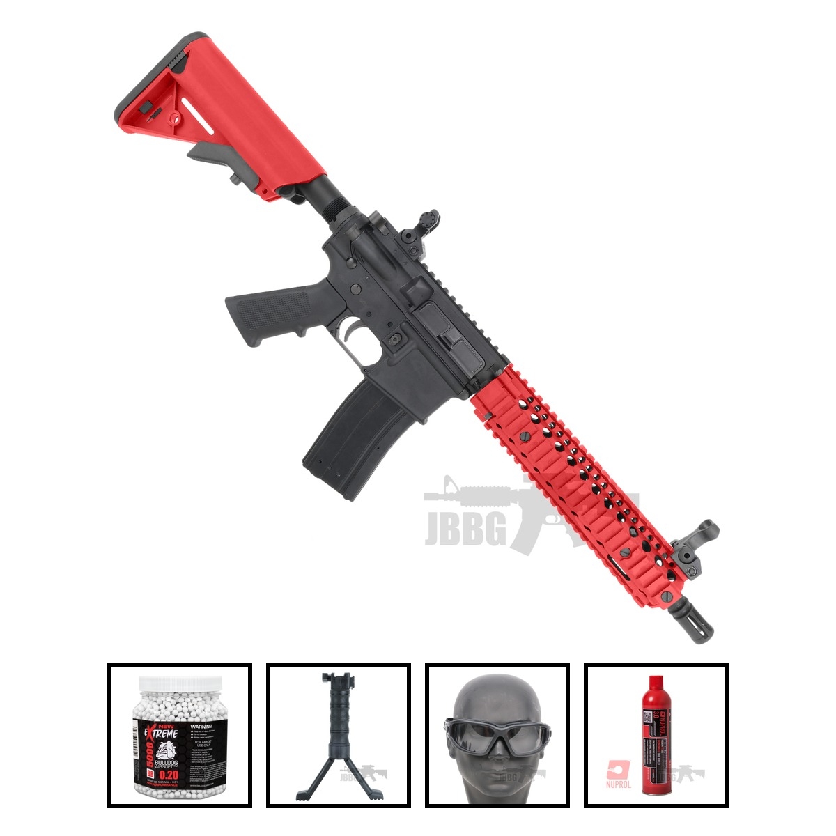 Bulldog TWS MK18 Gas Blowback Lite Airsoft Gun Two-Tone Red Bundle Offer Set