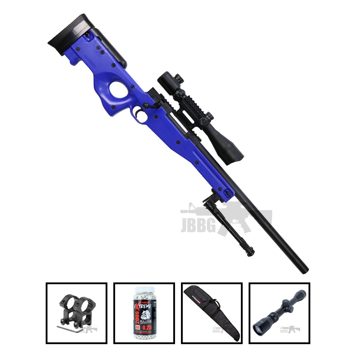 Bundle Offer Airsoft Sniper Rifle M57A Blue Pro