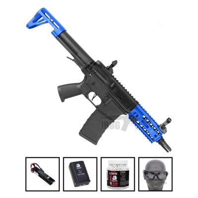 Bundle Offer AR4 SBR AEG Carbine Classic Army ENF009P Airsoft Gun Set Blue