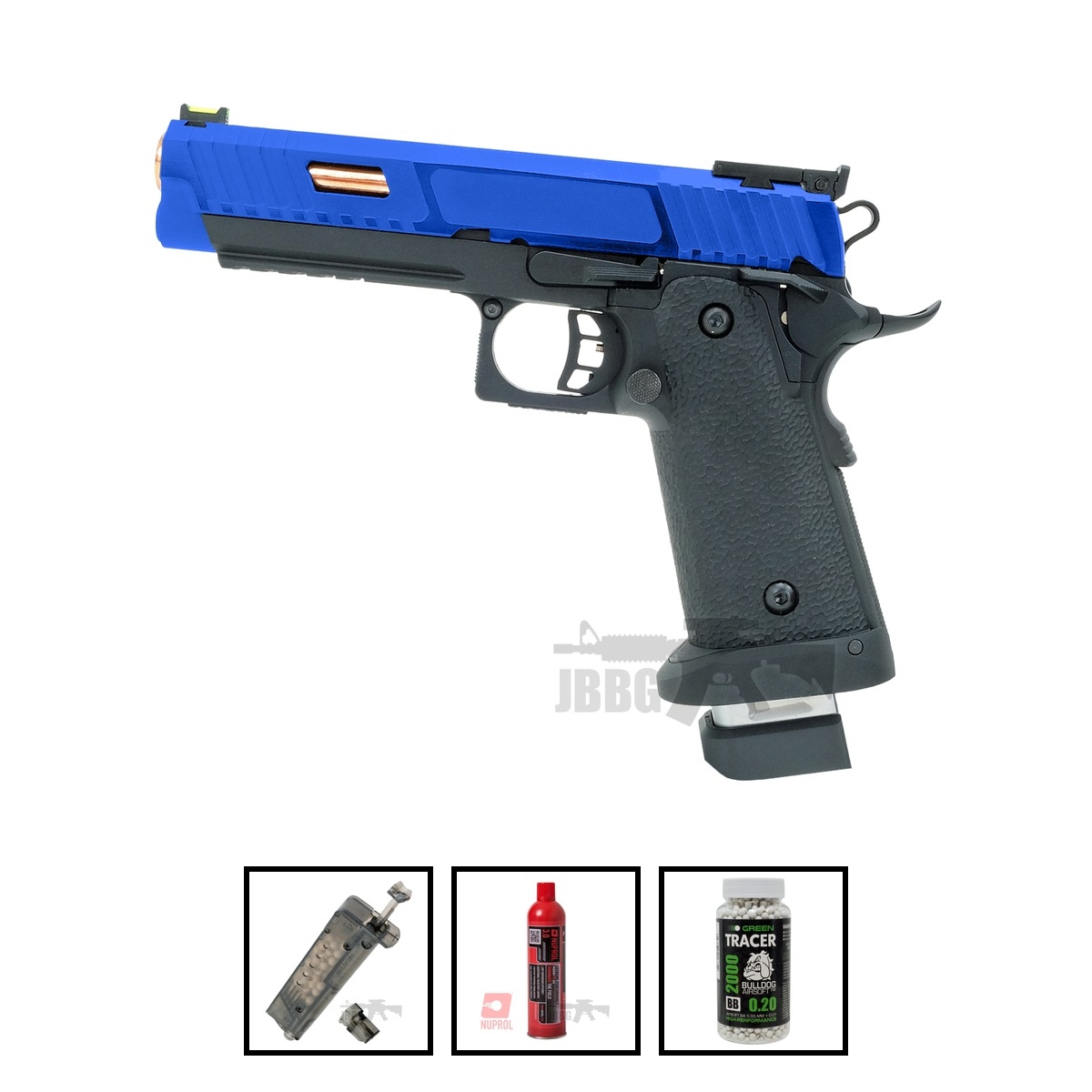 Bundle Offer Baba Yaga Beta Combat Master Hi-Capa Airsoft Pistol Two-Tone Blue GB0766XBL