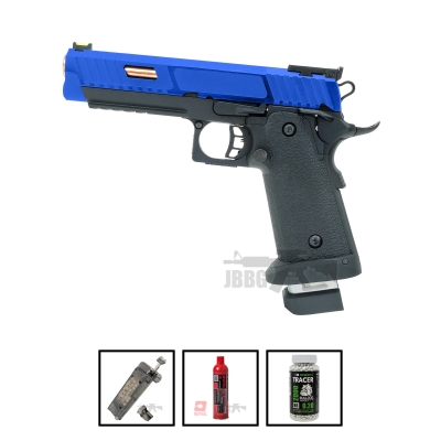 Bundle Offer Baba Yaga Beta Combat Master Hi-Capa Airsoft Pistol Two-Tone Blue GB0766XBL