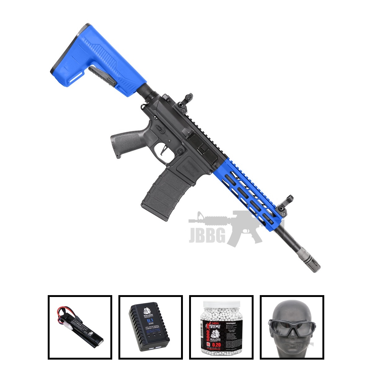 Bundle Offer Nemesis DT4 Double Barrel M4 AEG Classic Army CA118M Set Blue