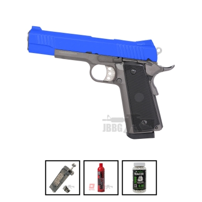Bundle Offer WELL G192 Gas Zinc Alloy 1911 Airsoft Pistol