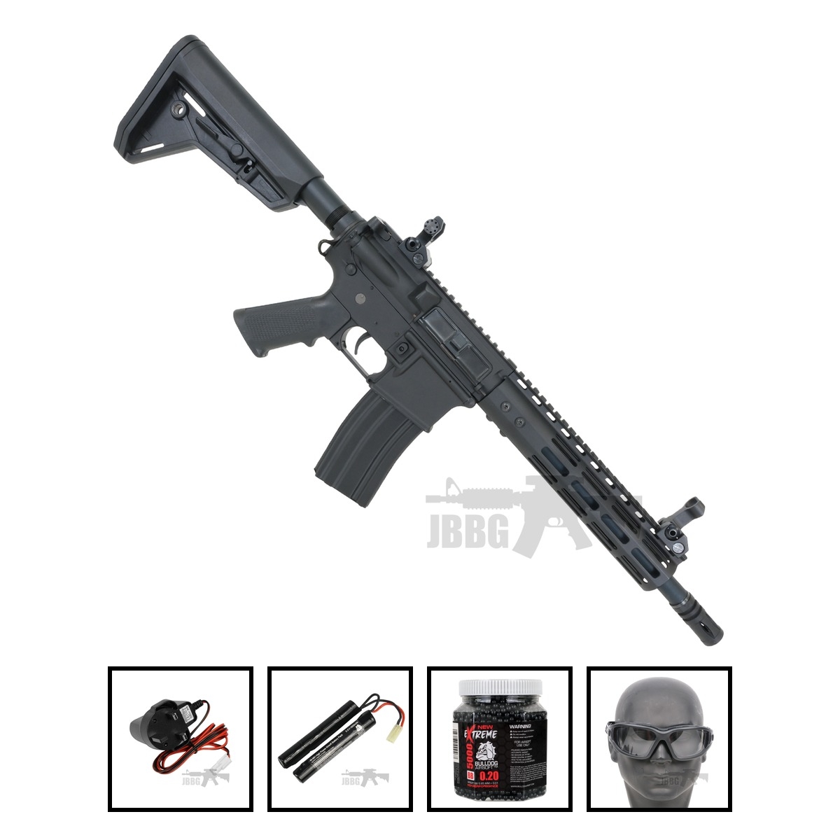 Classic Army N4 ECS CA152M AEG Airsoft Rifle Black Bundle Offer Set