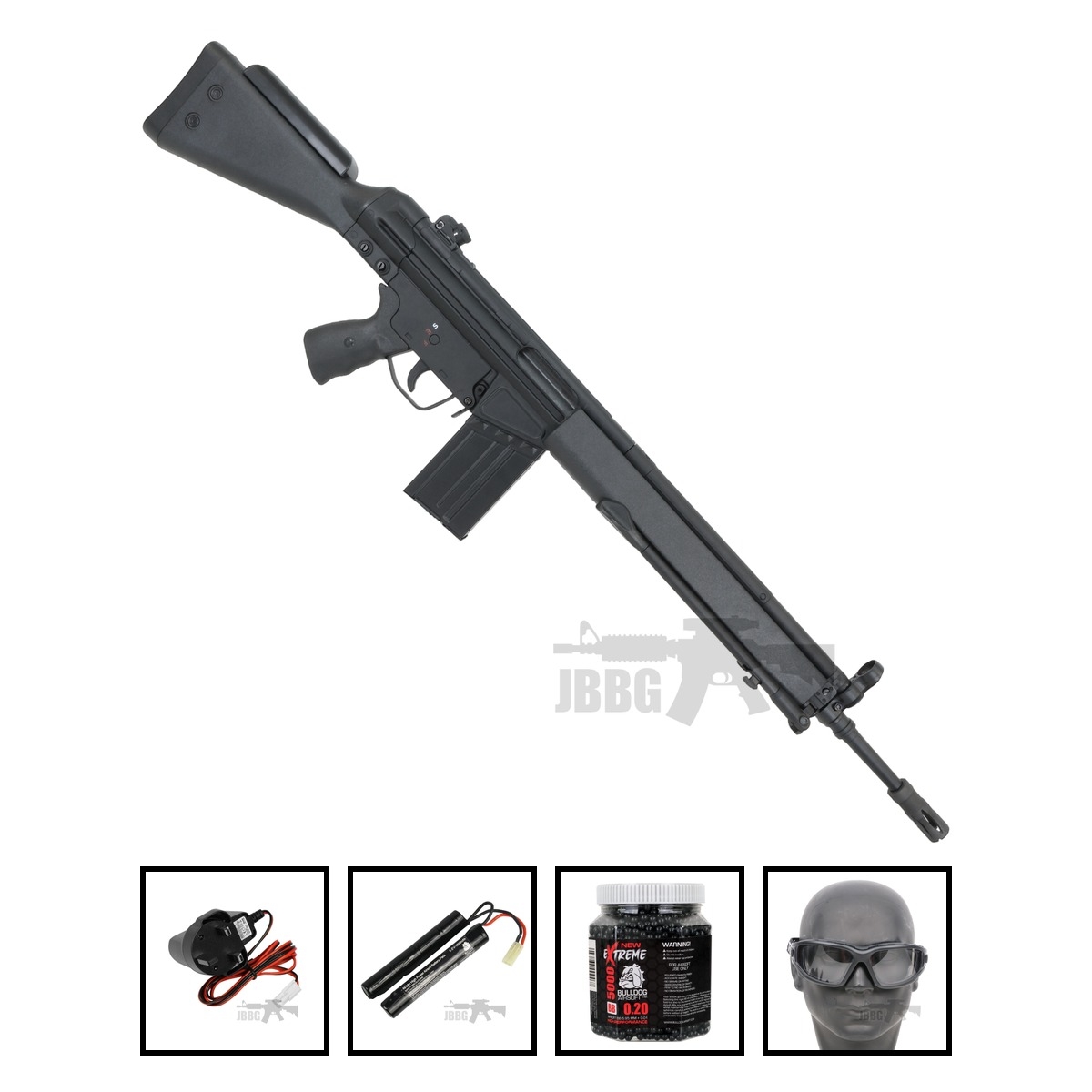 Classic Army SG1 AEG PRO Airsoft Rifle with Z1 Bipod Black Bundle Offer Set