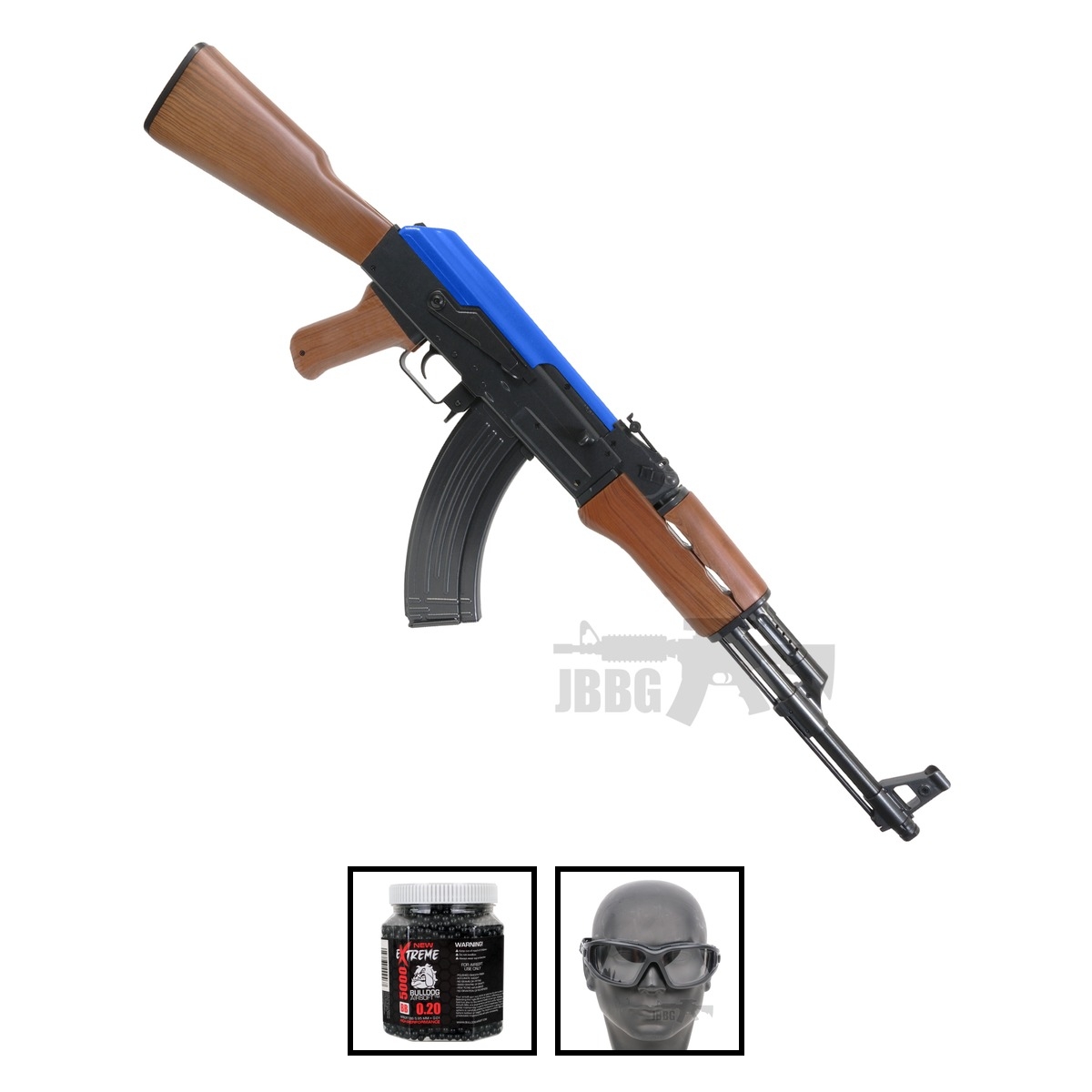 CYMA CM47 AEG AK47 Electric Airsoft Rifle Blue Bundle Offer Set