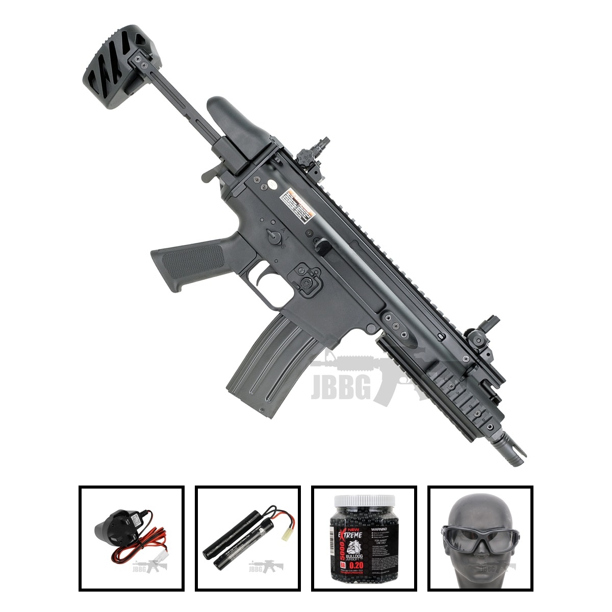 FN Herstal SCAR-SC AEG Black Airsoft Gun Bundle Offer Set