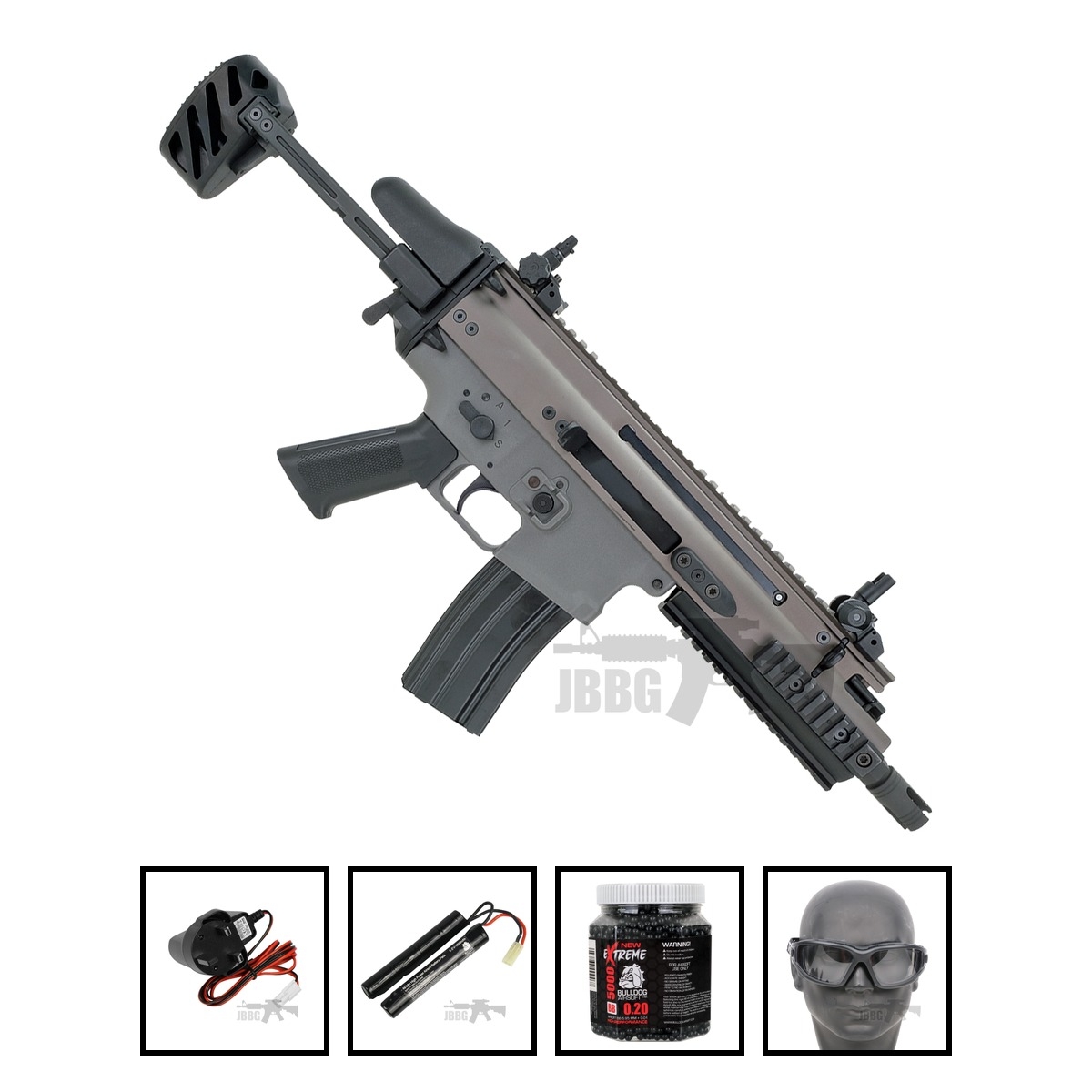 FN Herstal SCAR-SC BRSS AEG Recoil Bolt Grey Bundle Offer Set