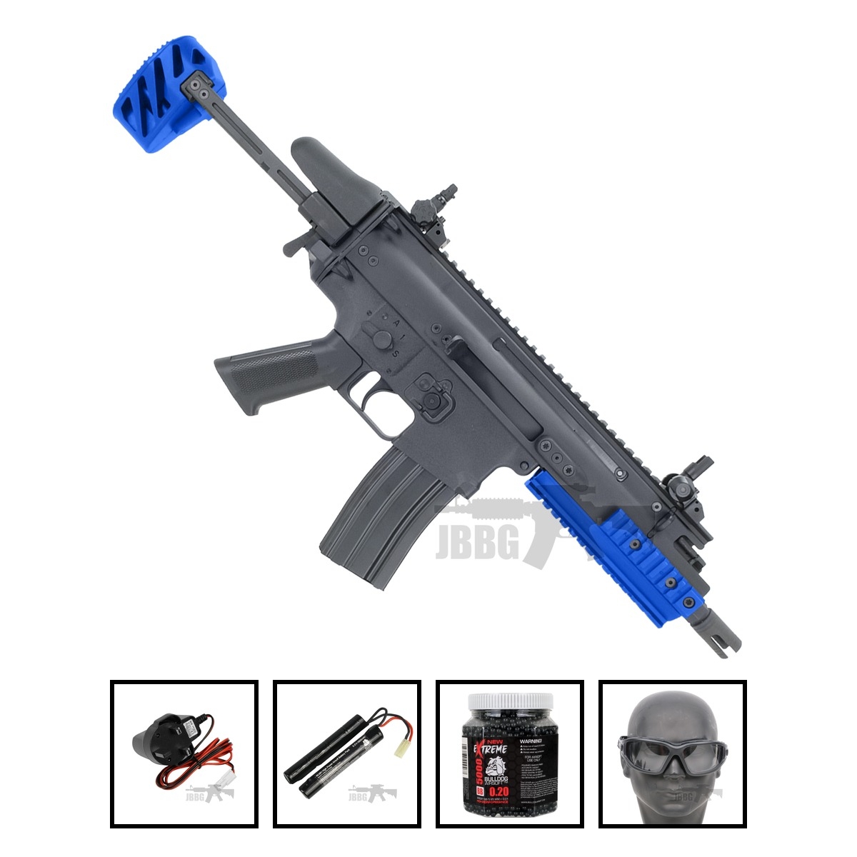 FN Herstal SCAR-SC BRSS AEG Recoil Bolt Two-Tone Blue Bundle Offer Set