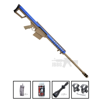 G31 Large Sniper Rifle 430 FPS Tan Blue Bundle Offer Set