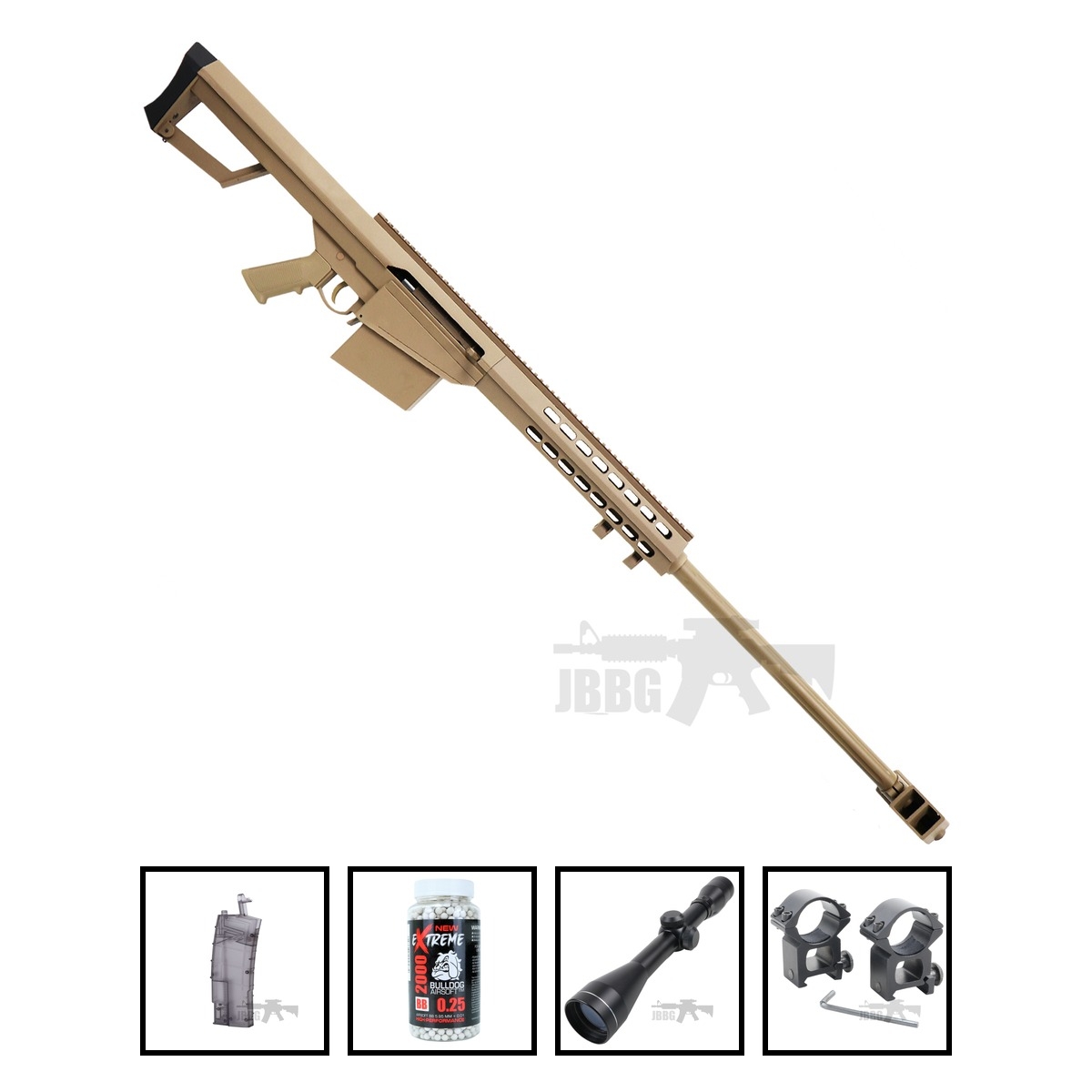 G31 Large Sniper Rifle 430 FPS Tan Bundle Offer Set
