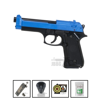 HA118 Airsoft Spring BB Pistol Two-Tone Blue Bundle Offer Set