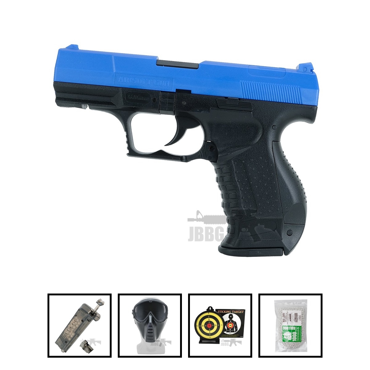 HA120 P99 Replica Spring Airsoft Pistol Two-Tone Blue Bundle Offer Set