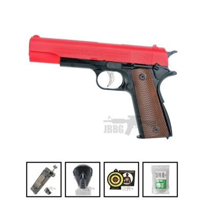 HA135 Dual System Spring Airsoft Pistol Red Two-Tone Bundle Offer Set