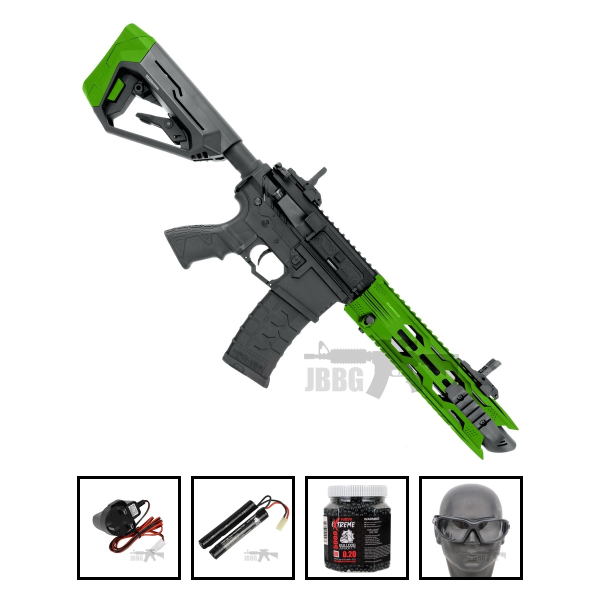 HFC 201 AEG Tactical Airsoft Gun Two-Tone Green Bundle Offer Set