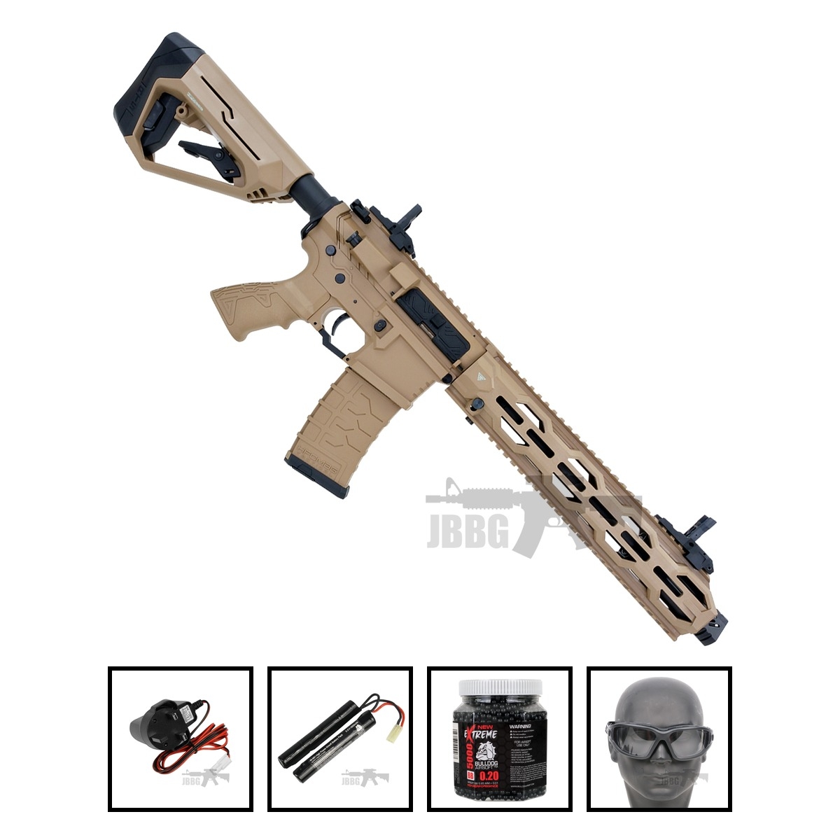 HFC 202 AEG Tactical Airsoft Gun Tan Bundle Offer Set